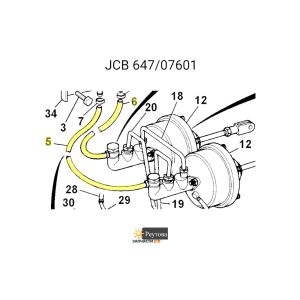 Трубка тормозной жидкости JCB 647/07601