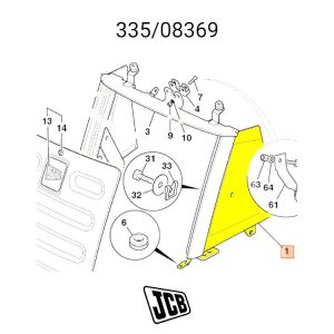 Рамка решетки радиатора JCB 335/08369, 128/15321, 335-08369, 128-15321, 33508369, 12815321