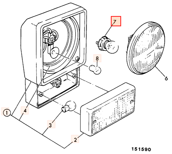 Лампочка фары 60/55W 12V JCB 720/10060