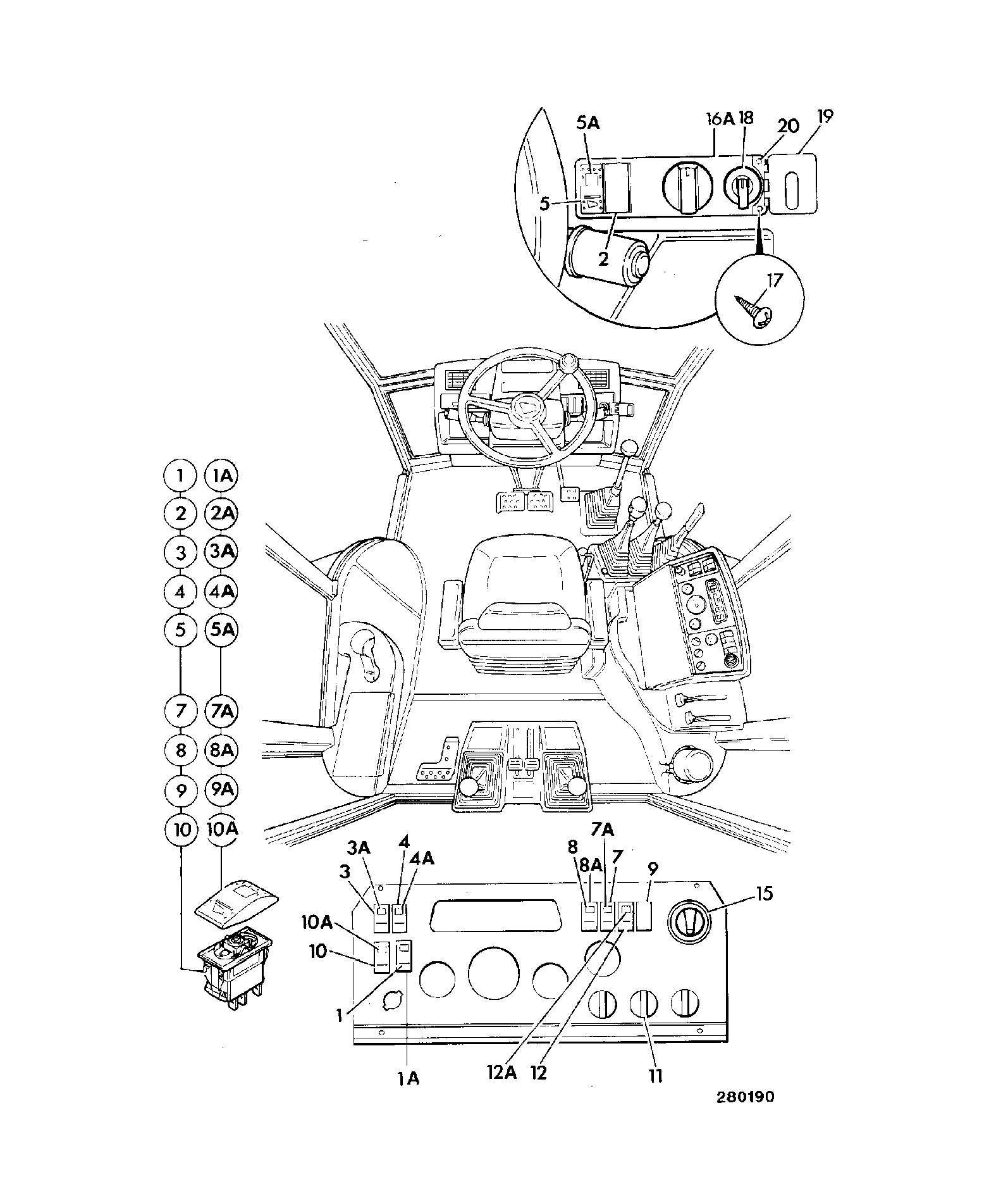 Переключатель JCB 701/60030