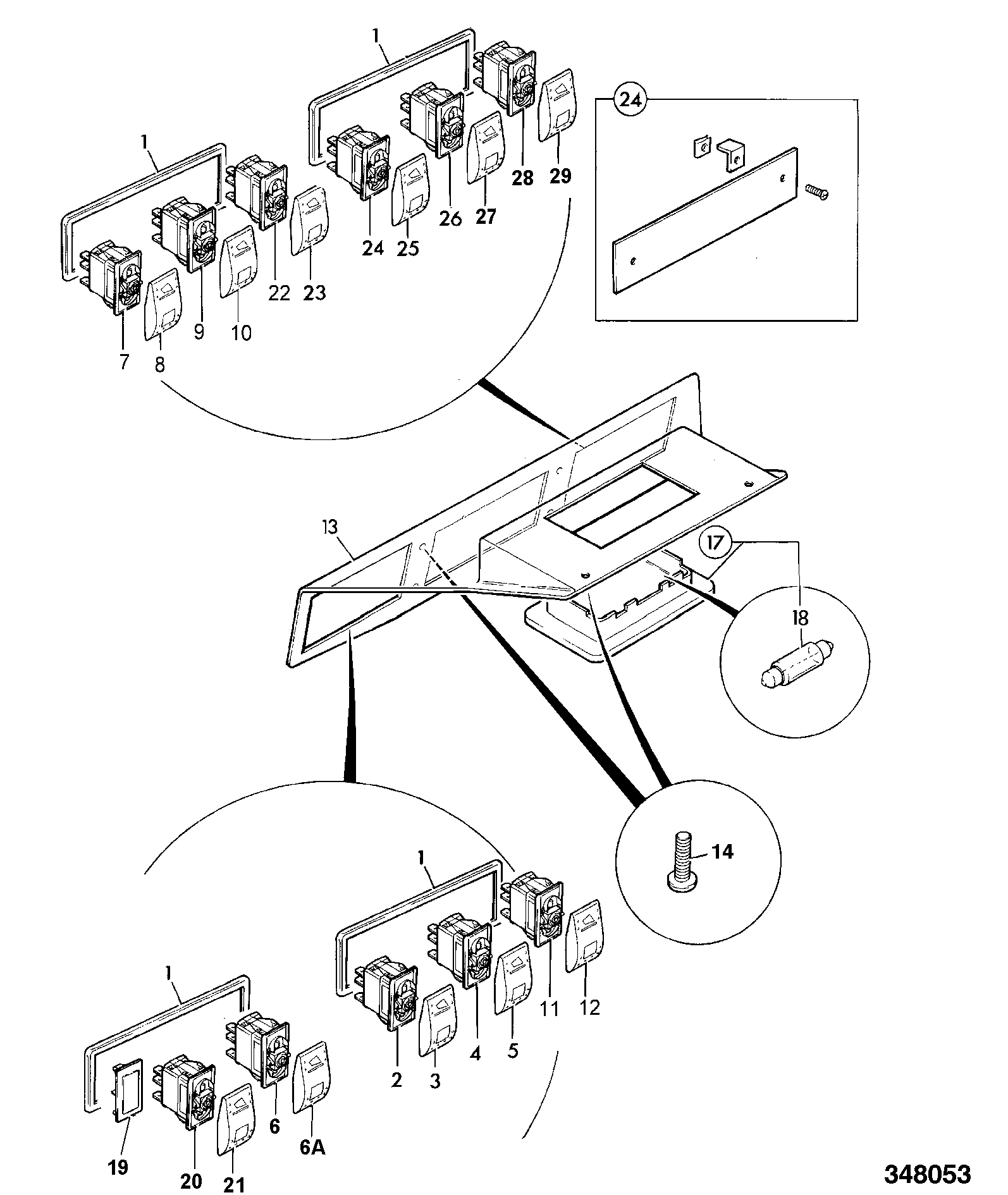 Кнопка переключателя JCB 701/58713