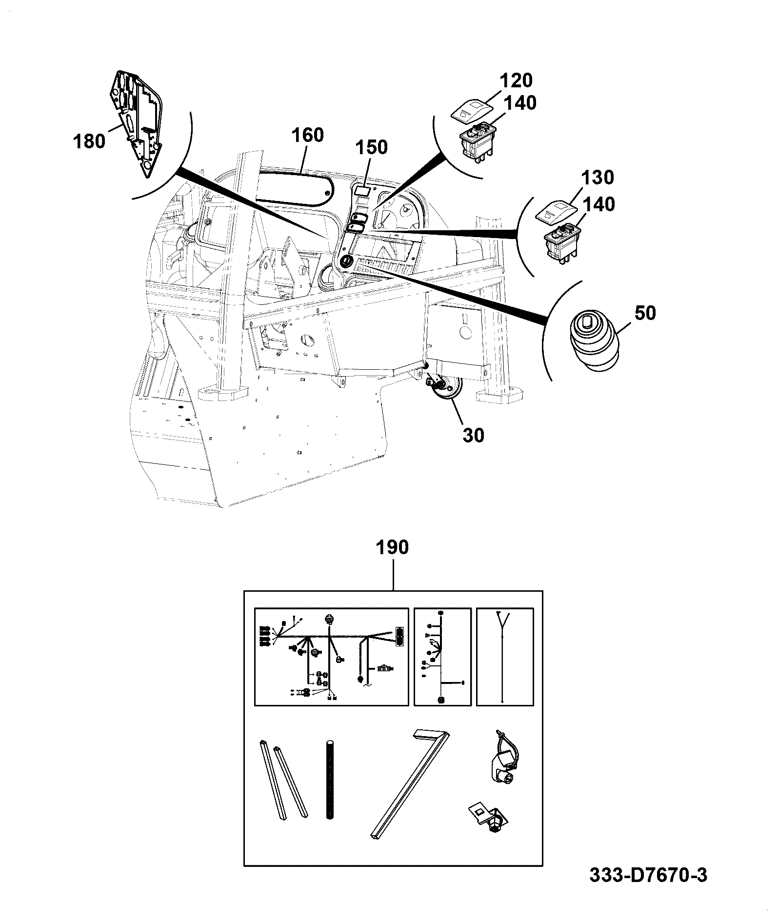 Кнопка переключателя JCB 334/L7818