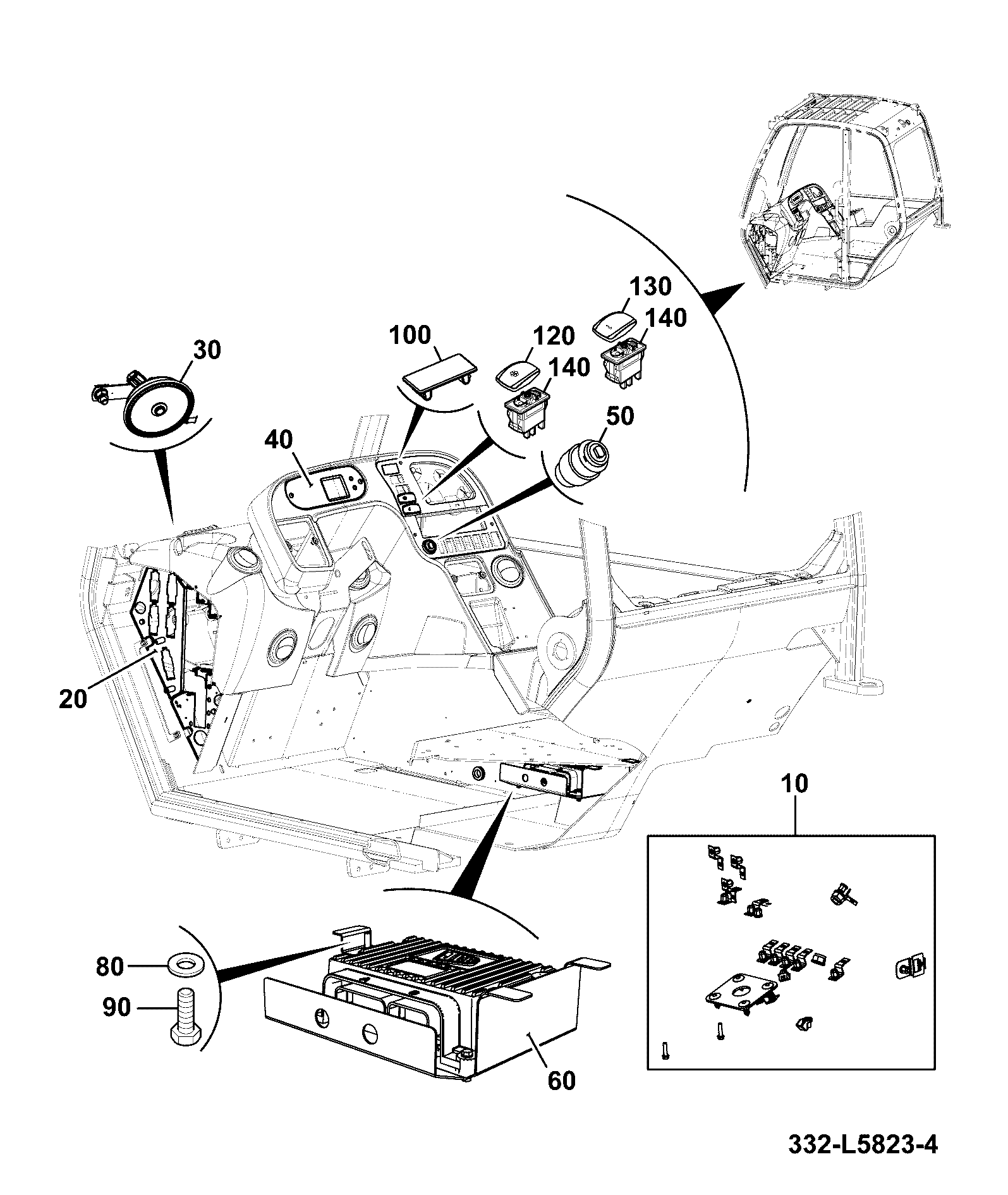 Кнопка переключателя JCB 701/E8954