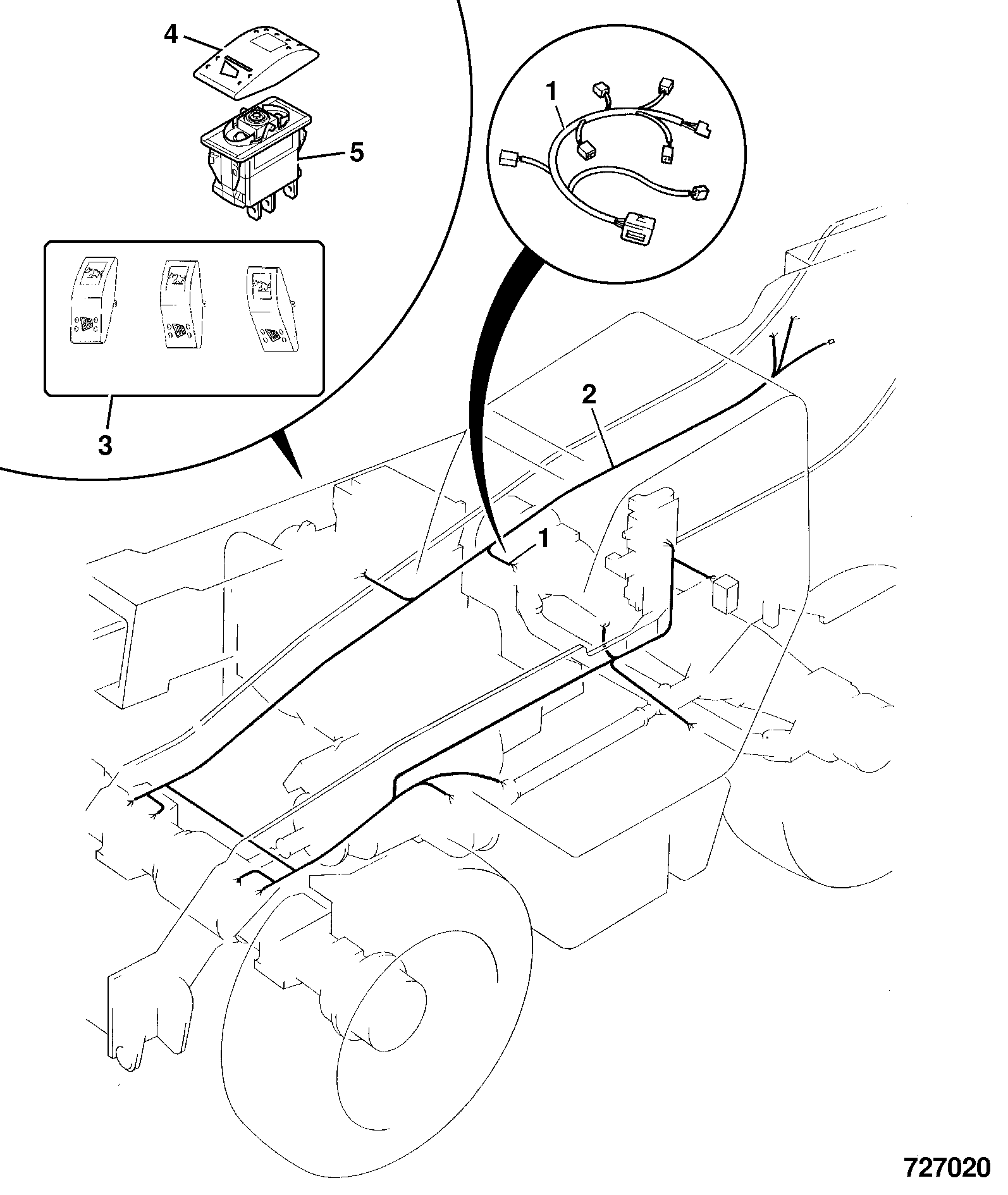 Кнопка переключателя JCB 701/80463