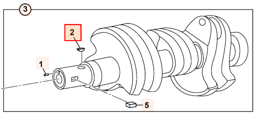 Шпонка коленчатого вала JCB 332/H9931