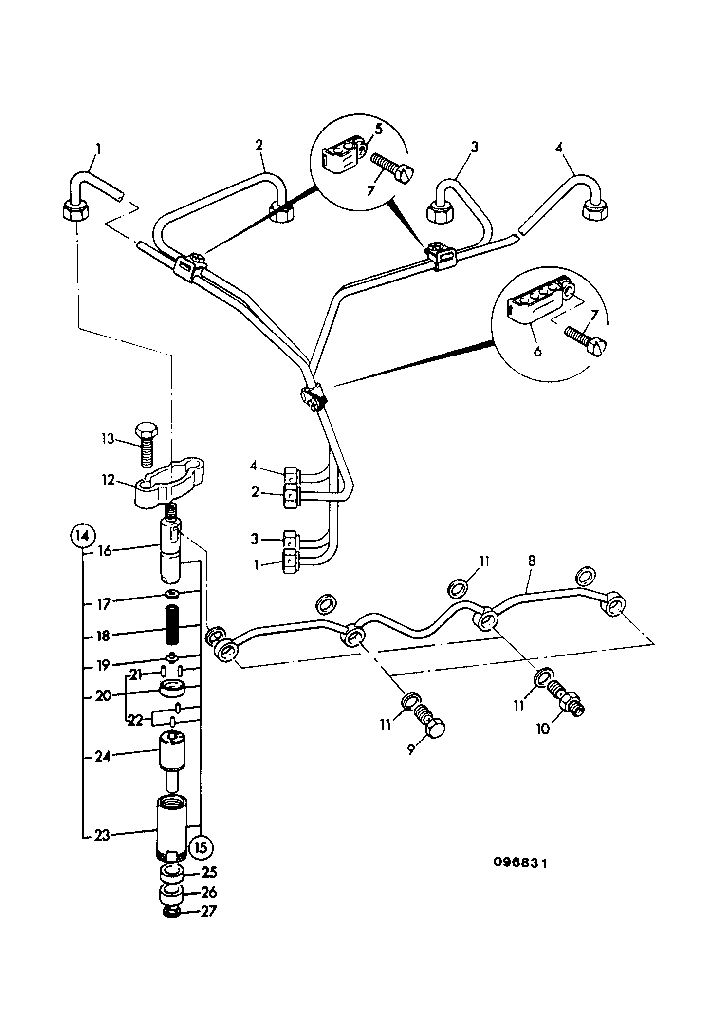 Трубка форсунки №2 ​JCB 02/200158