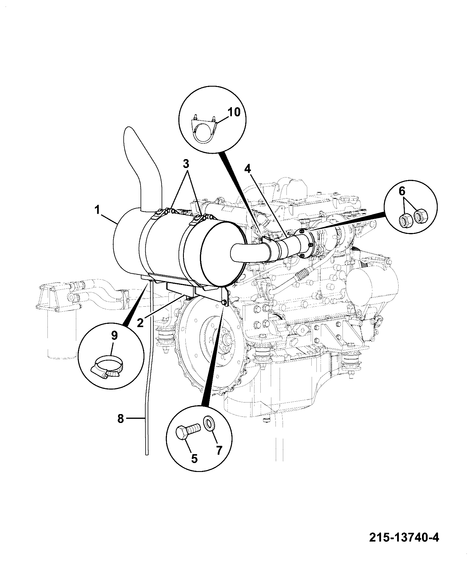 Труба глушителя JCB 335/13427