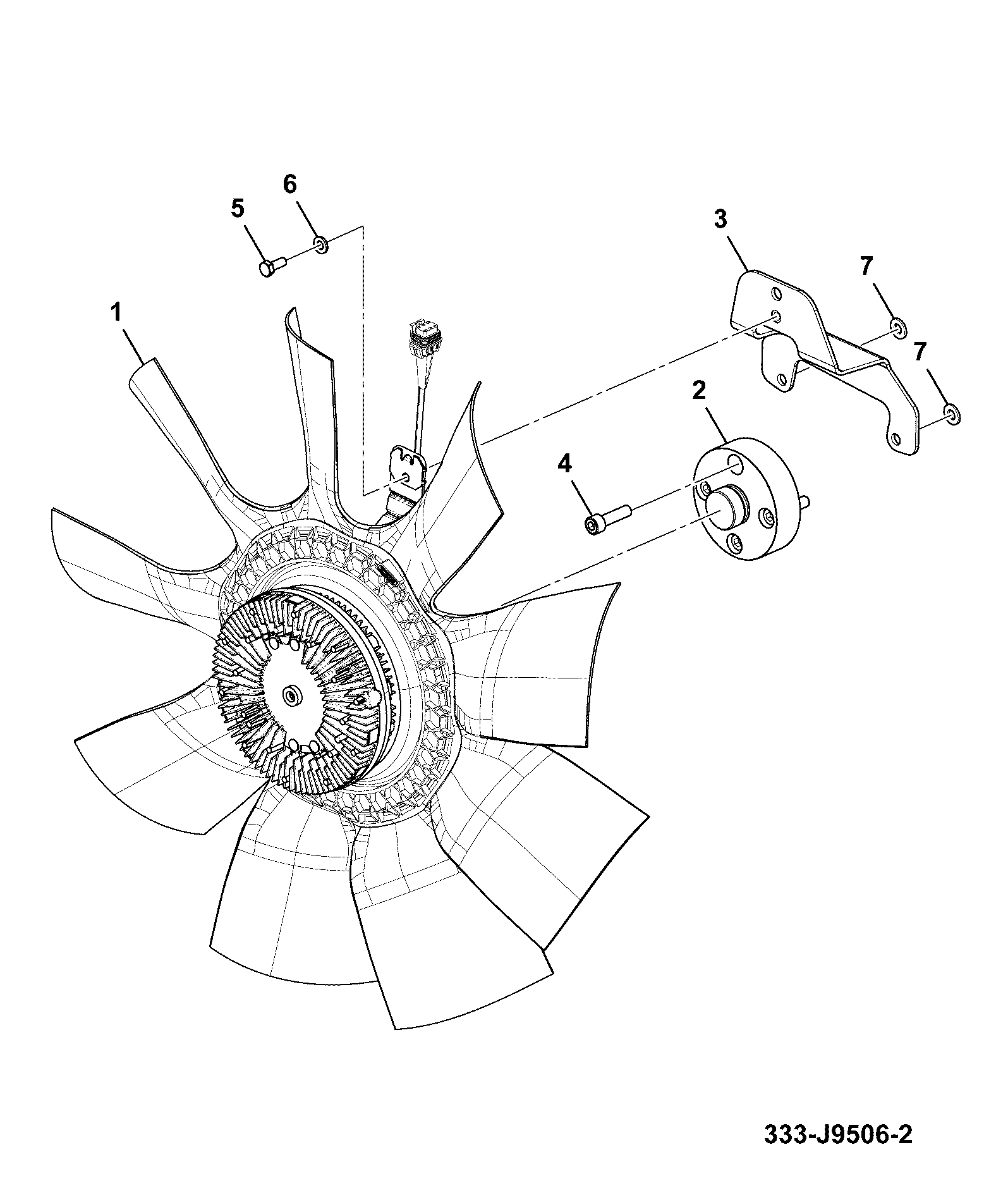 Крыльчатка с вискомуфтой JCB 333/J9434