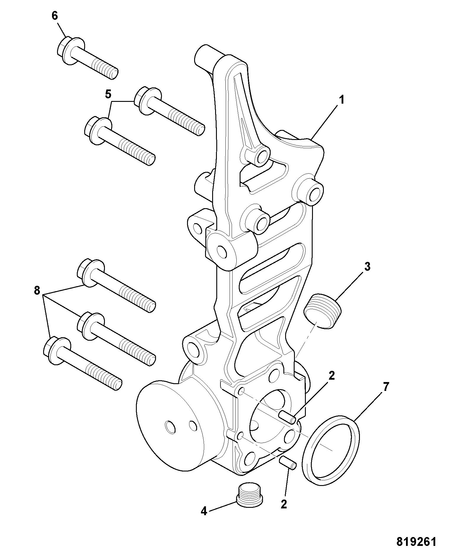 Фланец помпы JCB 02/912352