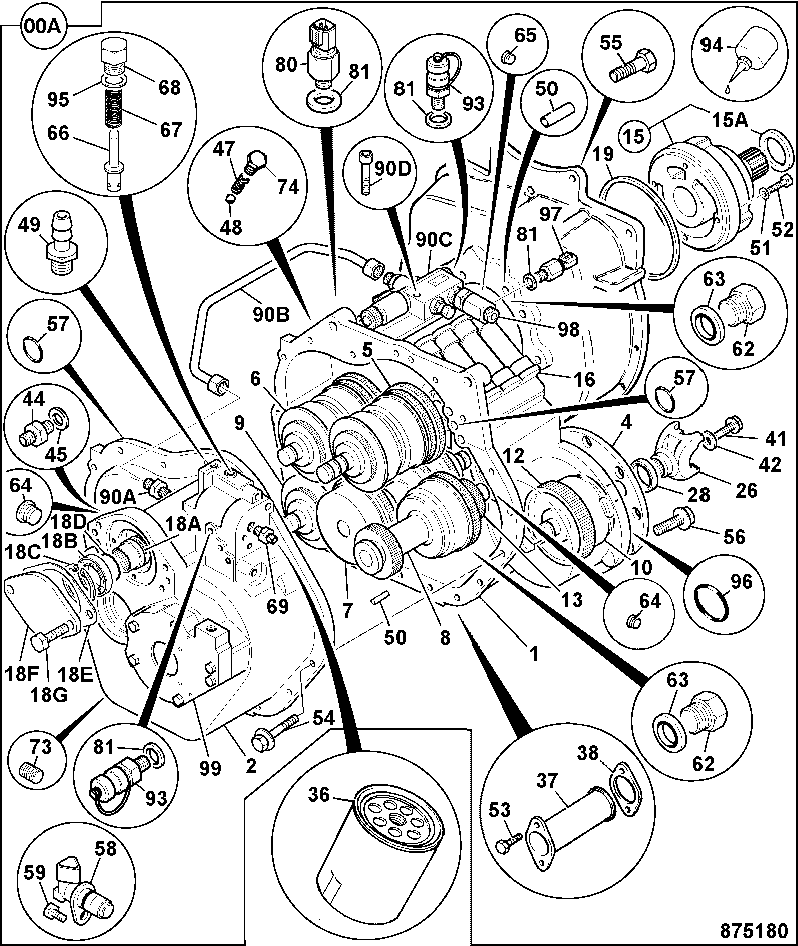 Стояночный тормоз в сборе JCB 459/10180