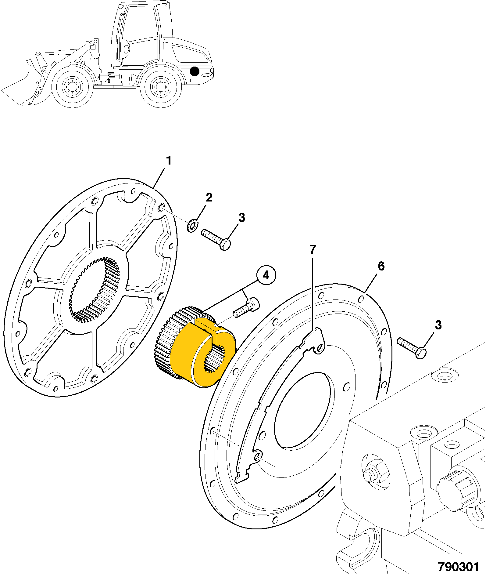 Ступица муфты JCB 332/V3133