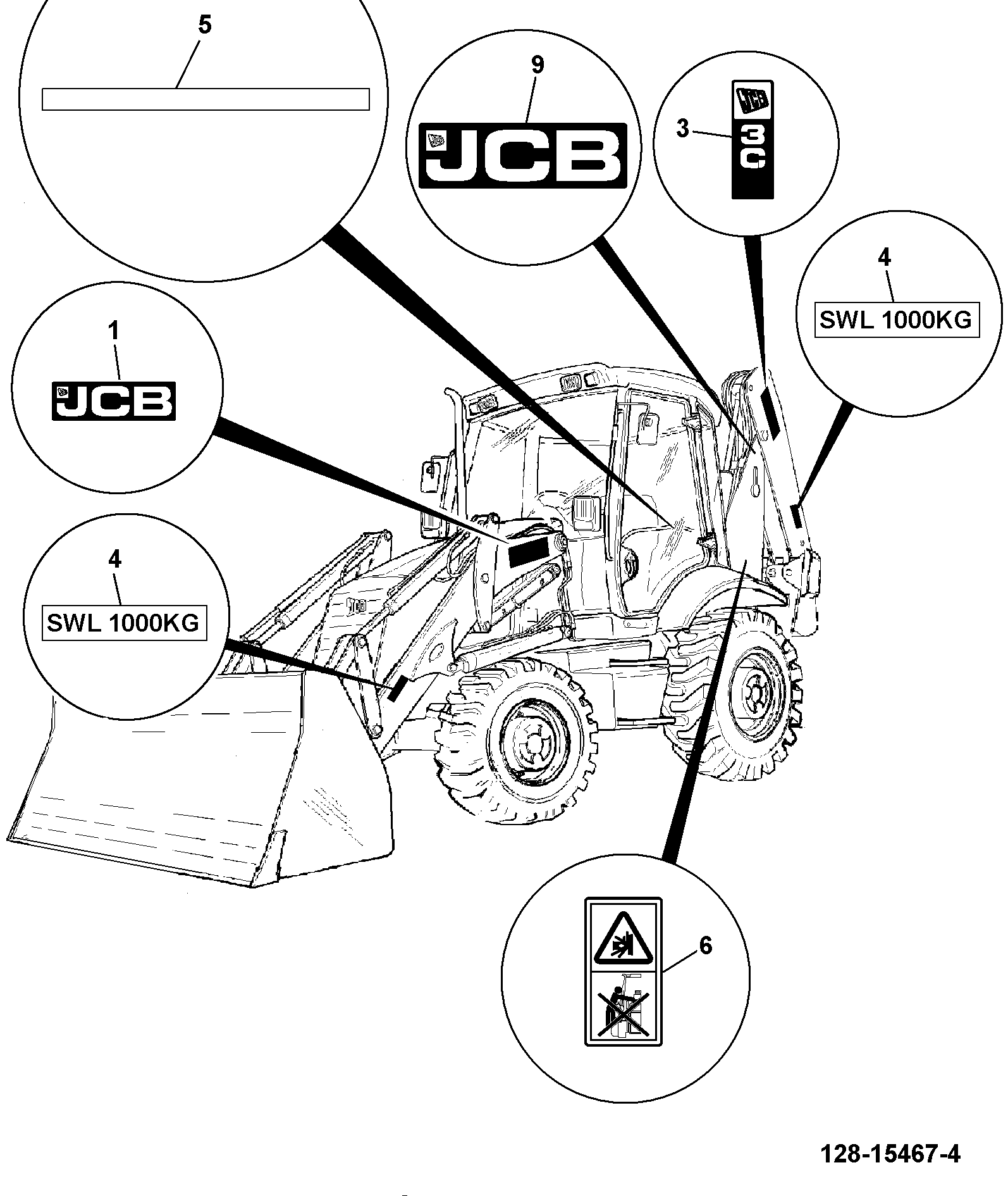 Наклейка JCB 332/G3449
