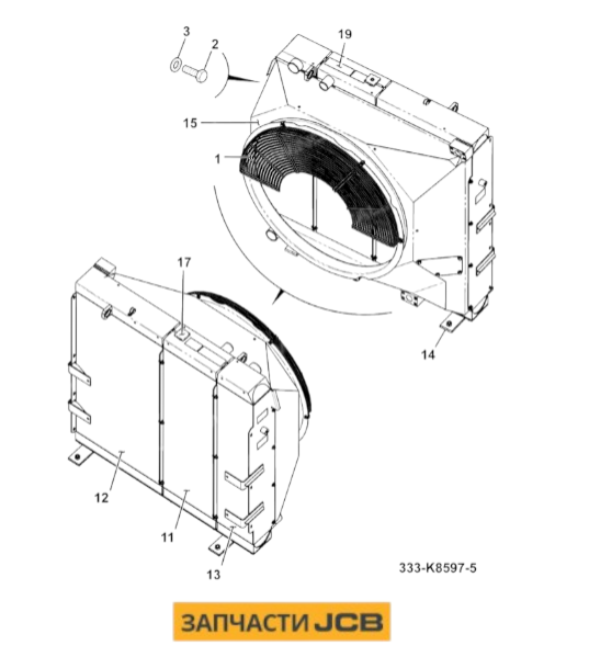 Радиатор JCB 335/F0962 Радиатор JCB 335/F0962
