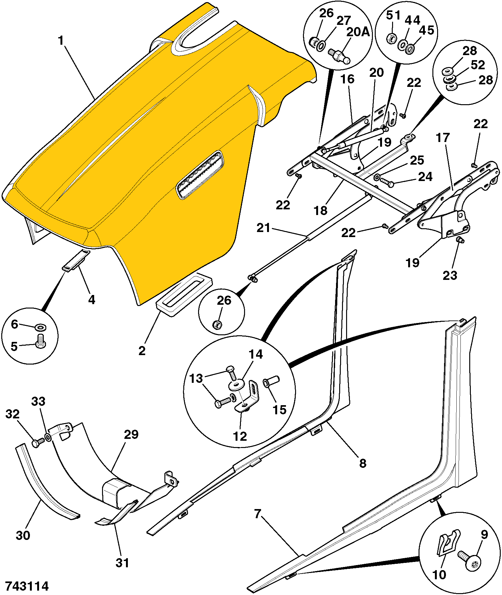Капот передний в сборе JCB 346/90001 Капот передний в сборе JCB 346/90001