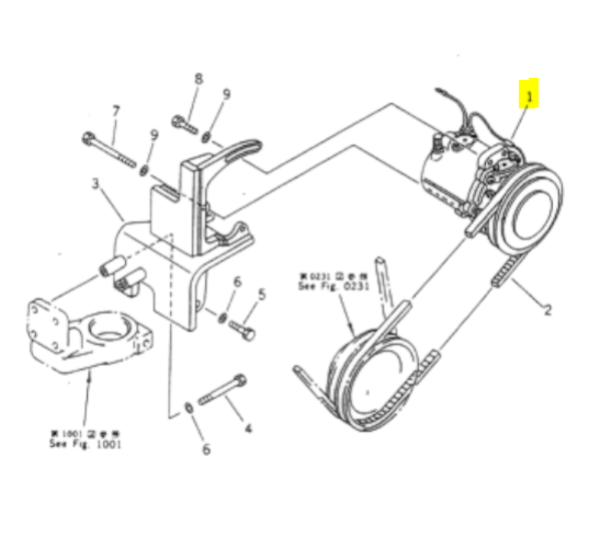 Компрессор кондиционера KOMATSU 20Y-810-1610