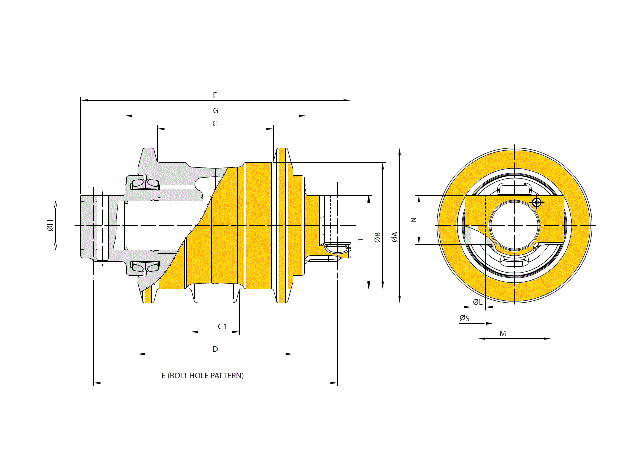Ролик опорный JCB 331/38539