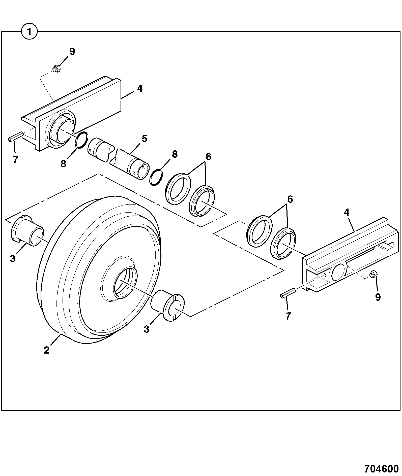 Колесо направляющее JCB 331/40471