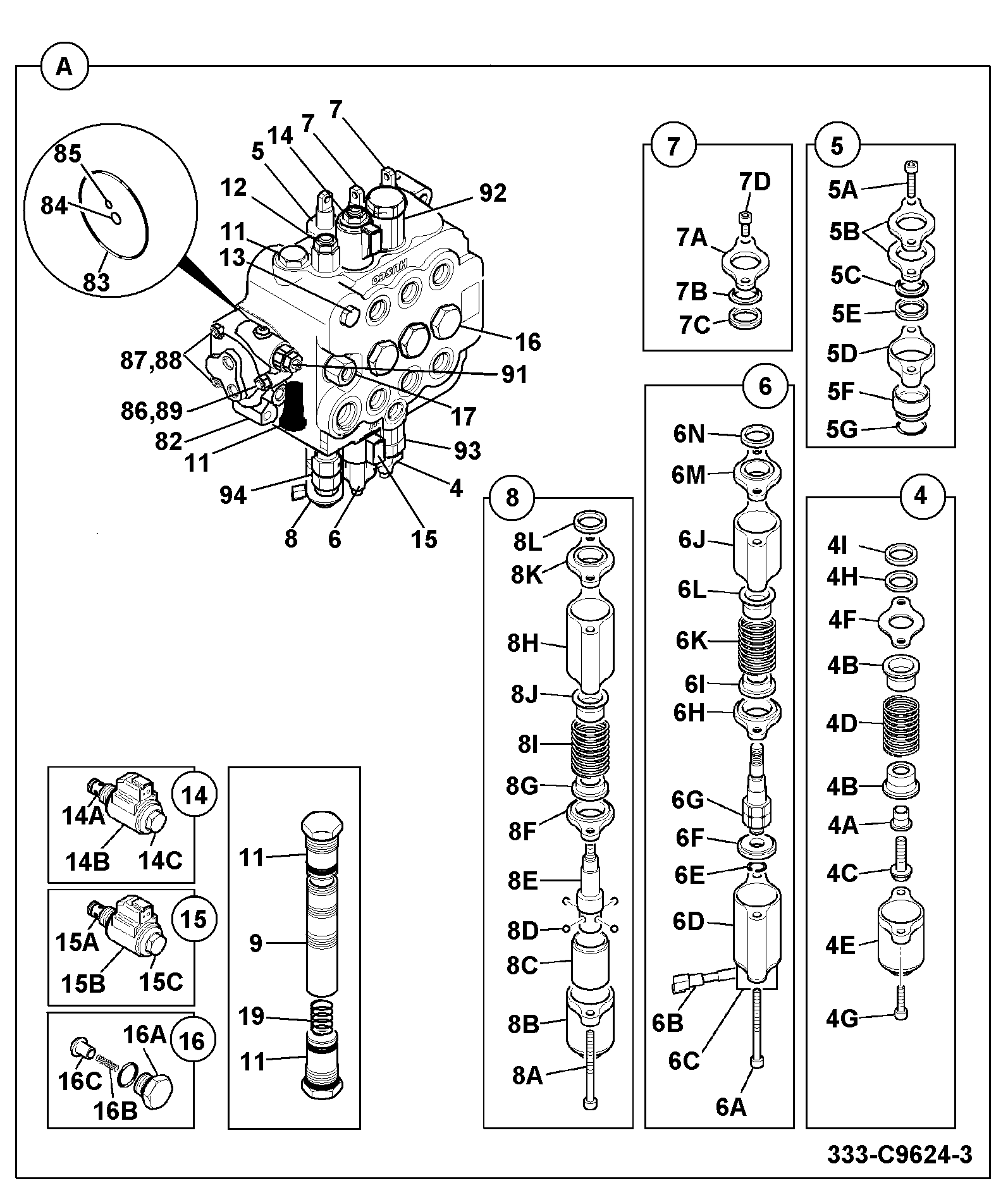 Гидрораспределитель JCB 333/C9624