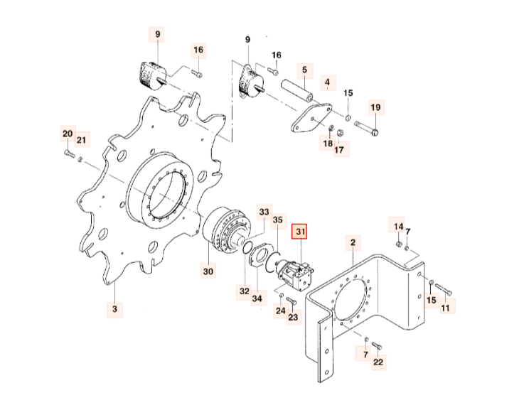 Гидромотор хода JCB JS160 - 7222/20610 AM