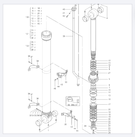 Гидроцилиндр рукояти Hitachi ZX270-3 - 4628630 GM