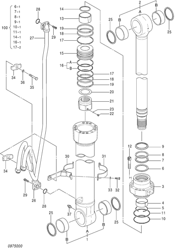 Гидроцилиндр стрелы Hitachi ZX330-3 - 4628636 GM