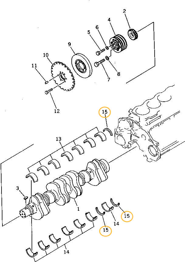 Вкладыш коренной Komatsu 6150-21-8050 AM Вкладыш коренной Komatsu 6150-21-8050 AM