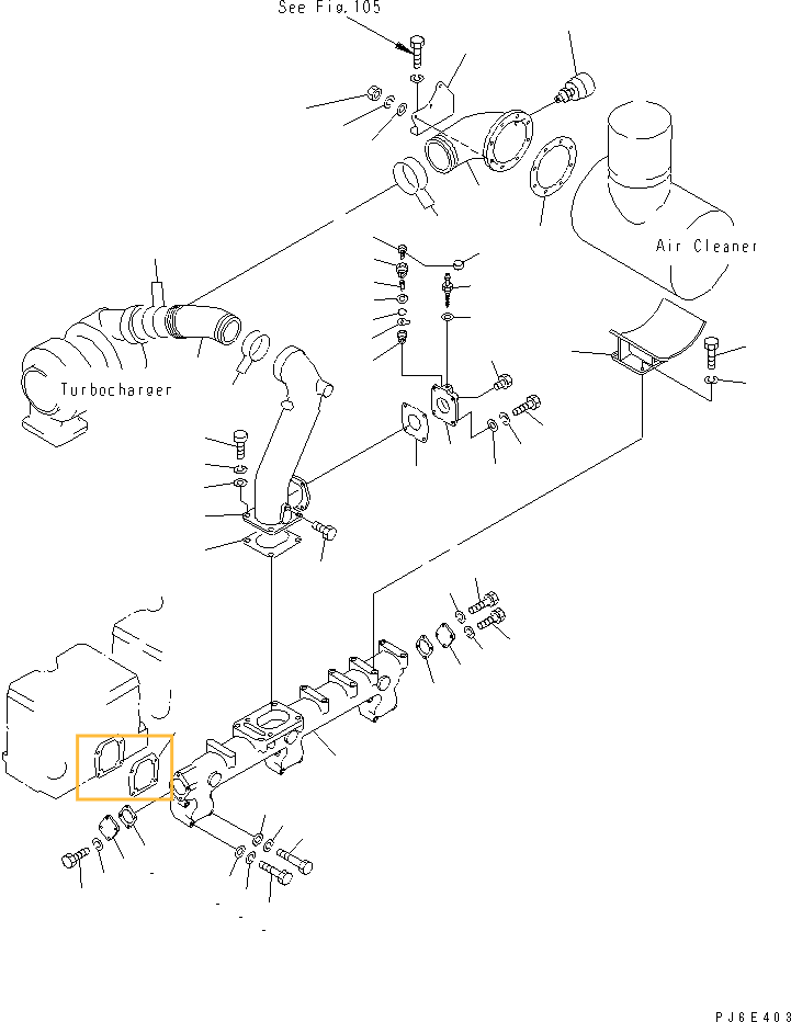 Прокладка впускного коллектора KOMATSU 6127-11-4822 AM Прокладка впускного коллектора KOMATSU 6127-11-4822 AM