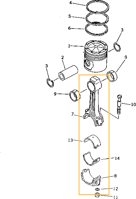 Шатун KOMATSU  6127-31-3111, 6127-31-3100, 6127-31-3101 Шатун KOMATSU  6127-31-3111, 6127-31-3100, 6127-31-3101