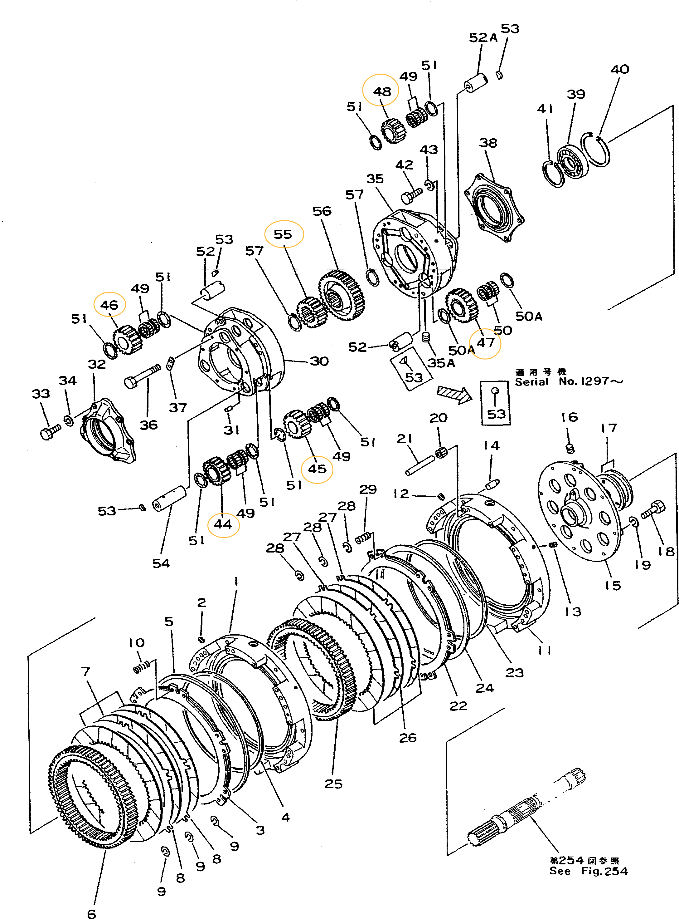 Шестерня планетарная КПП KOMATSU D355А - 195-15-12470 ETP AM Шестерня планетарная КПП KOMATSU D355А - 195-15-12470 ETP AM