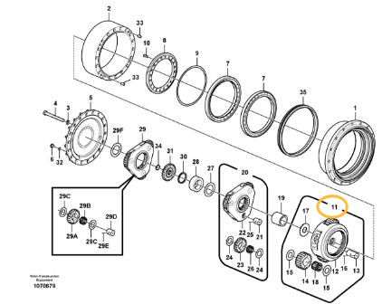 Планетарная передача 3-я Volvo VOE14566410 Планетарная передача 3-я Volvo VOE14566410