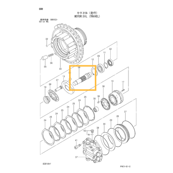 Вал гидромотора Hitachi 2047884 Вал гидромотора Hitachi 2047884