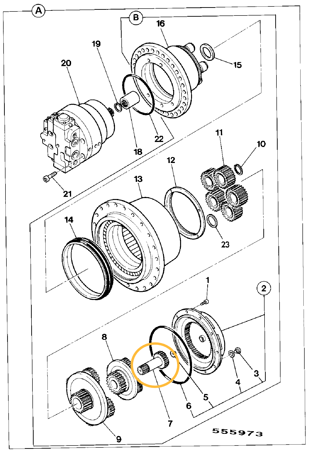 Вал шестерня JCB 05/903804 Вал шестерня JCB 05/903804