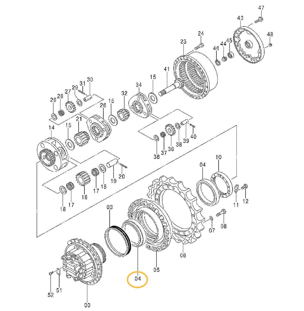 Подшипник редуктора хода Volvo EC290B - BA270-3A