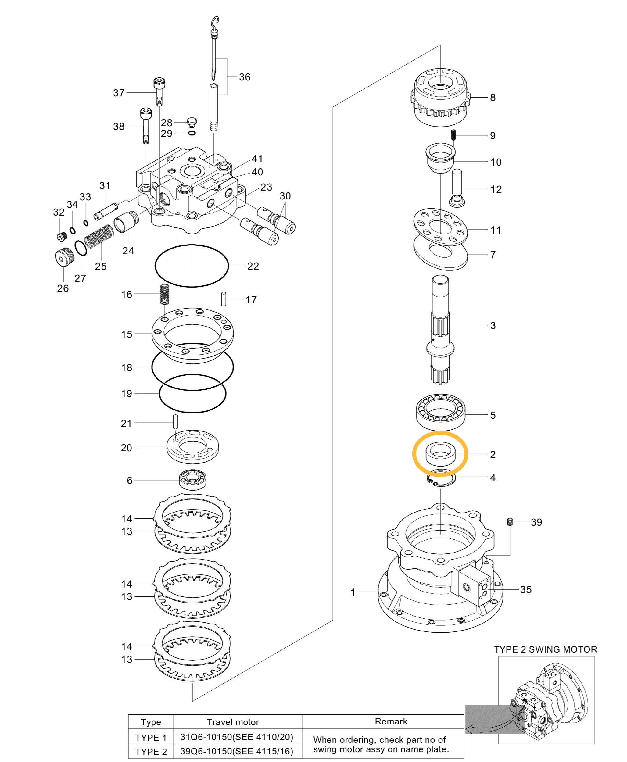 Сальник гидромотора хода Hyundai 39Q6-11660  Сальник гидромотора хода Hyundai 39Q6-11660