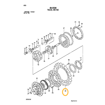 Звездочка Hitachi ZX135 - 1028027 Звездочка Hitachi ZX135 - 1028027