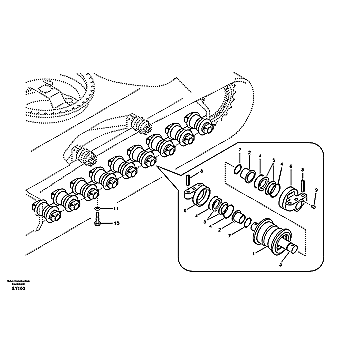 Каток опорный VOLVO EC290B LC  - VOE14527315,  14527315, VRT Каток опорный VOLVO EC290B LC  - VOE14527315,  14527315, VRT