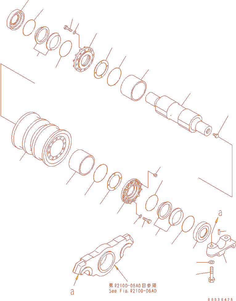 Каток опорный двубортный Komatsu D65 - 14X-30-14321 Каток опорный двубортный Komatsu D65 - 14X-30-14321
