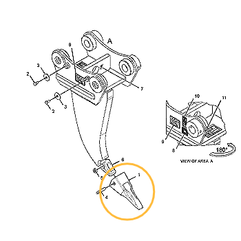 Коронка CAT D5 D6 - 6Y0352, 6Y-0352, AM Коронка CAT D5 D6 - 6Y0352, 6Y-0352, AM