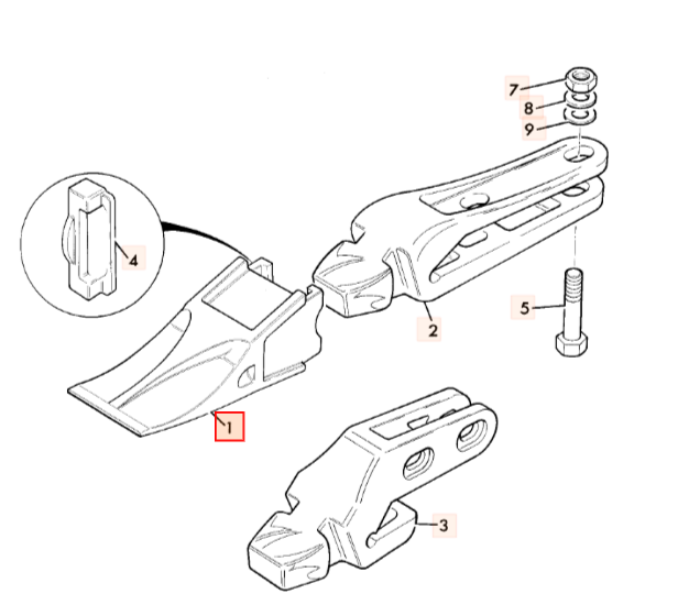 Коронка скальная JCB JS200LC - 510/86201 AM Коронка скальная JCB JS200LC - 510/86201 AM
