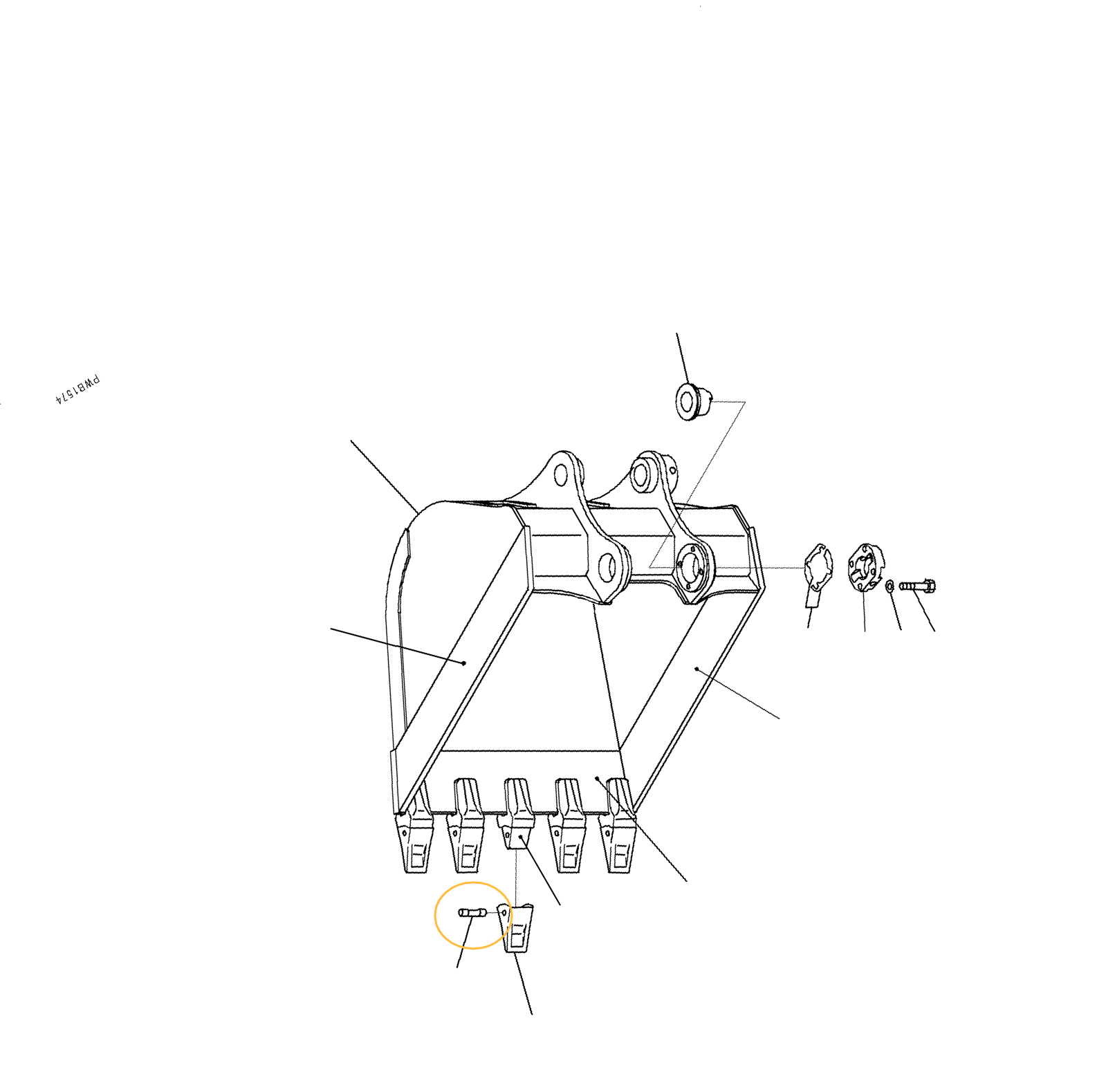 Палец коронки Komatsu PC400 - 09244-03036 AM