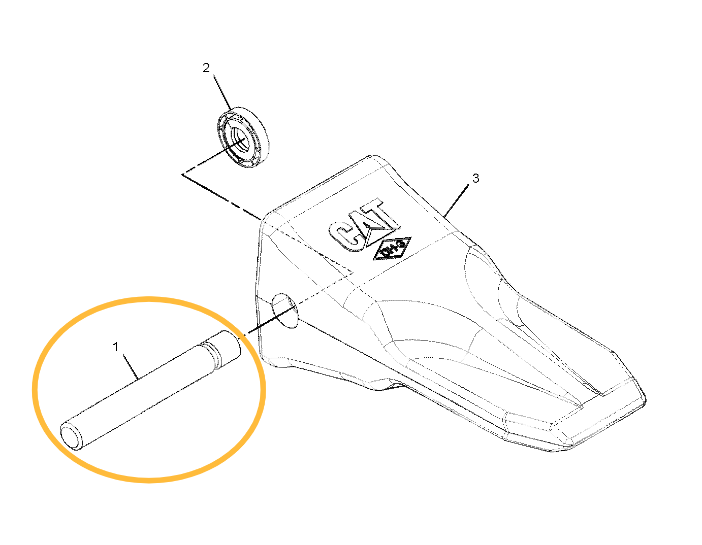 Палец коронки зуба Komatsu D355 - 107-3378 AM Палец коронки зуба Komatsu D355 - 107-3378 AM