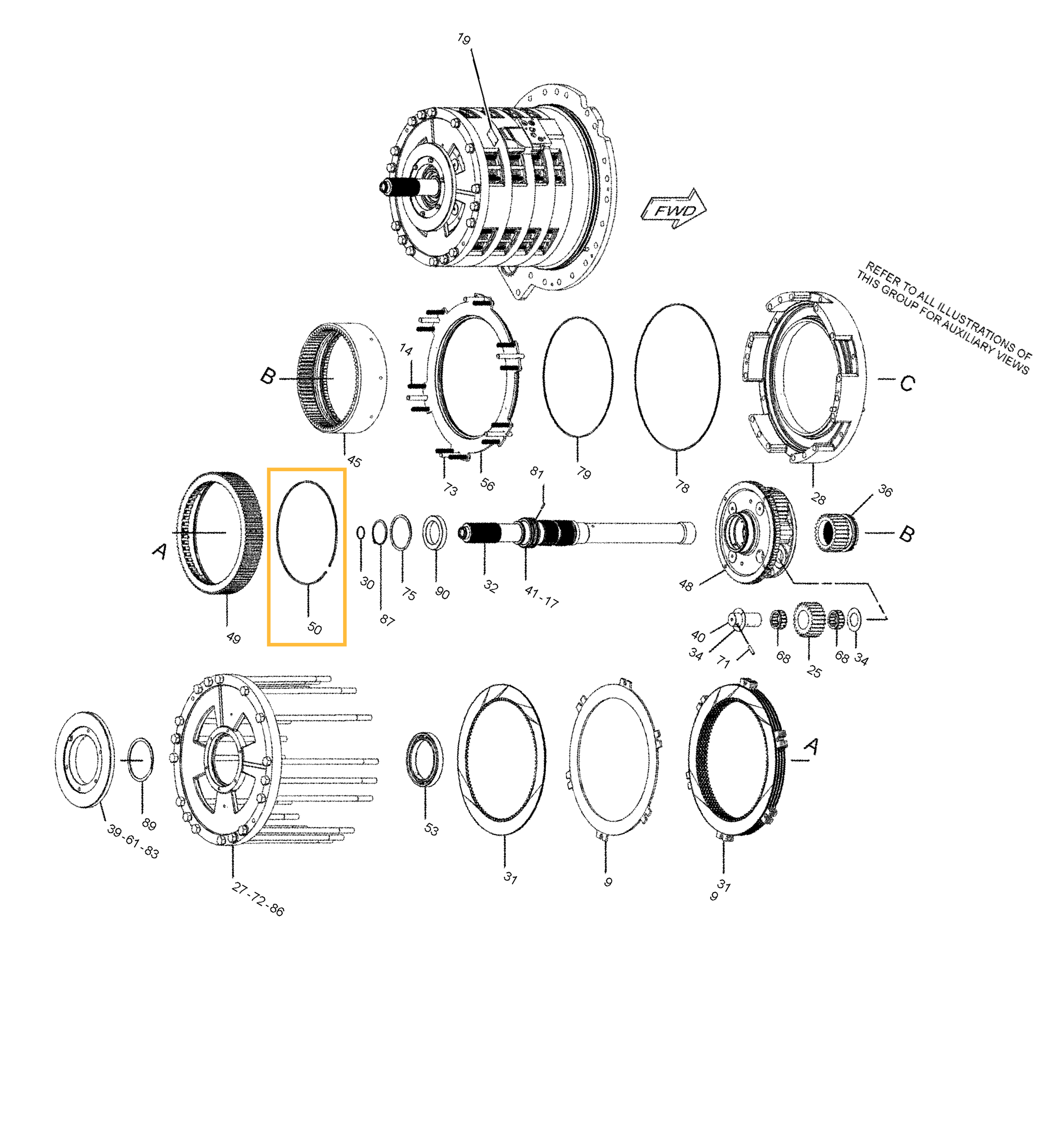 Кольцо стопорное в КПП CAT 5P-5296 Кольцо стопорное в КПП CAT 5P-5296