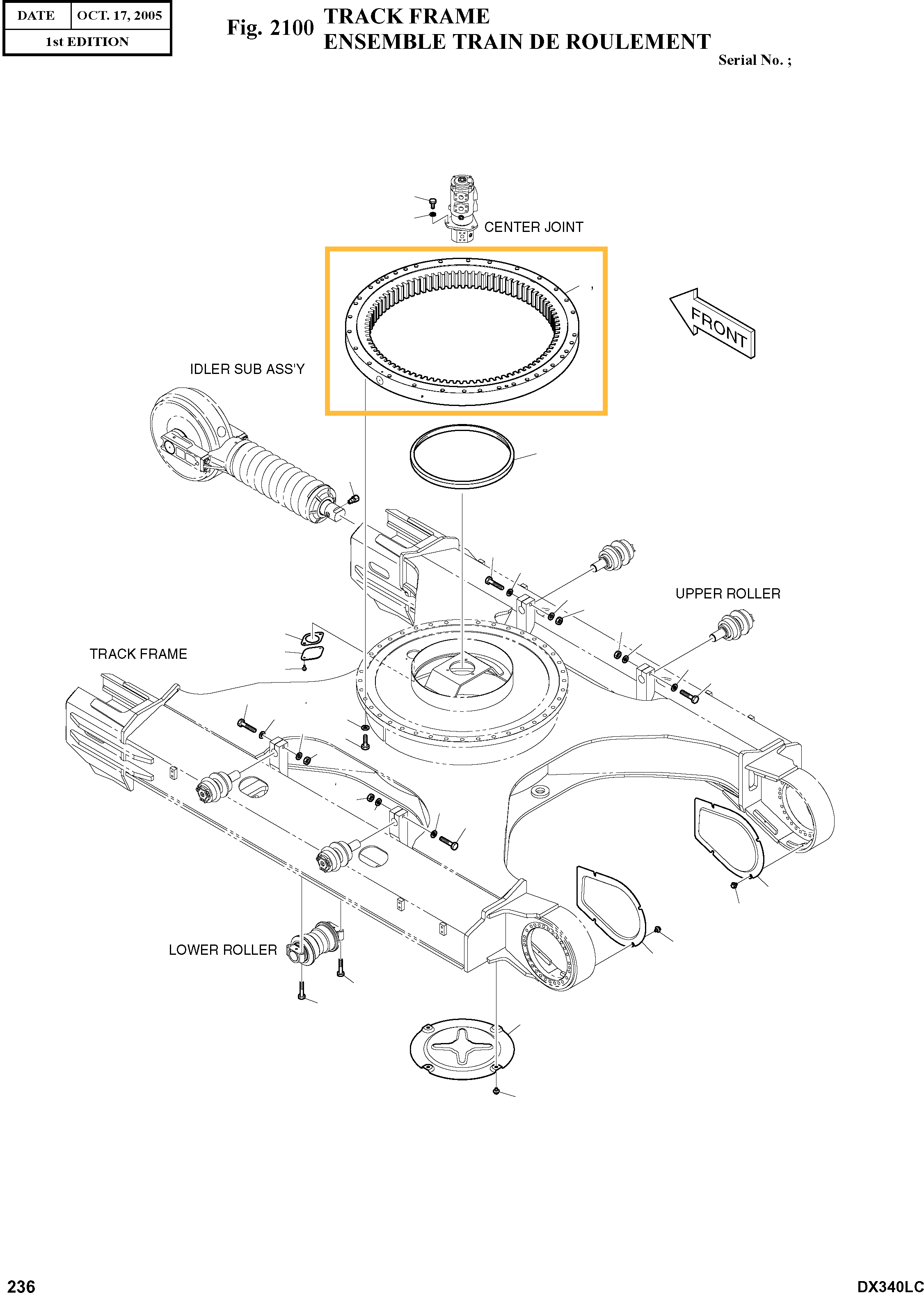 Круг поворота Doosan DX340 K1006604 