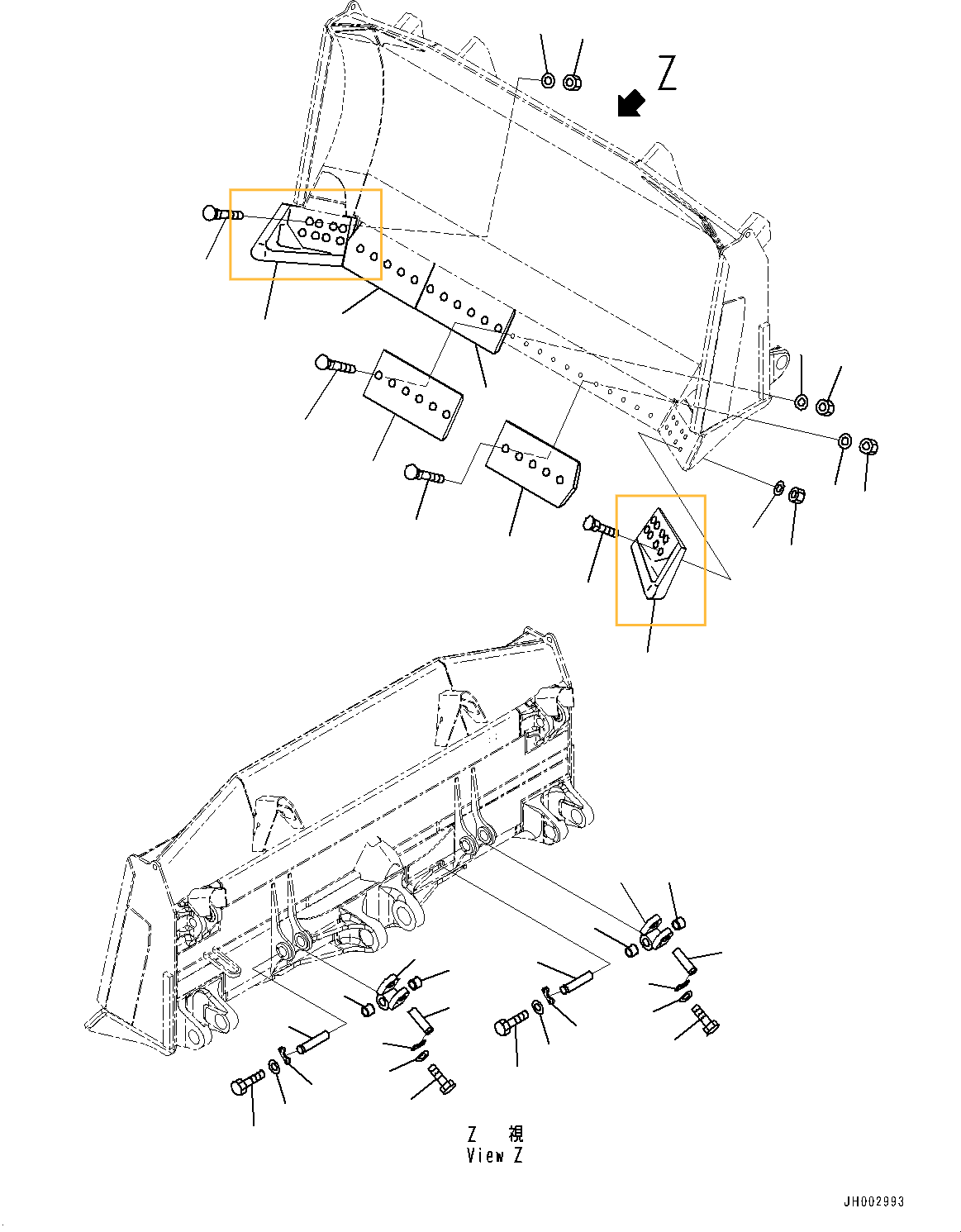 Нож боковой левый Komatsu D375 - 195-71-61930 Нож боковой левый Komatsu D375 - 195-71-61930