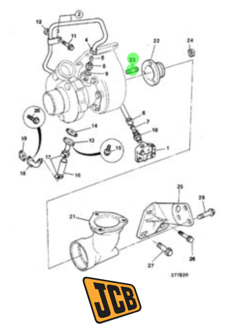 Шпилька крепления турбины JCB 02/291170, 02-291170, 02291170