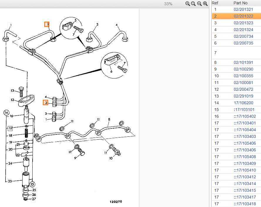 Трубка к форсунки №2 JCB 02/201322