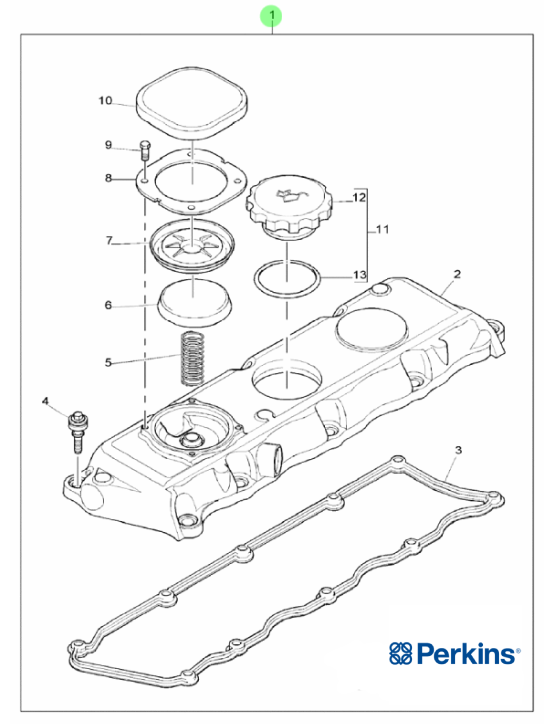 Крышка клапанная в сборе Perkins 4142X325
