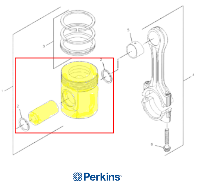 Поршень с пальцем 11010373 Perkins 