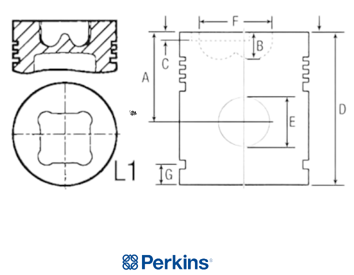 Поршень двигателя PERKINS U5LL0001