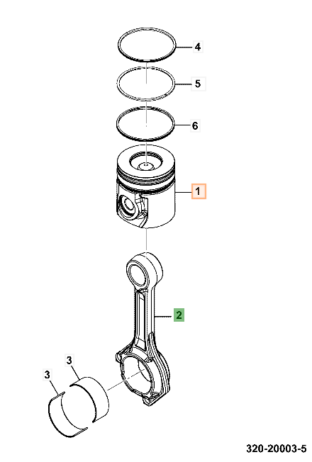 Поршень двигателя JCB 320/03227
